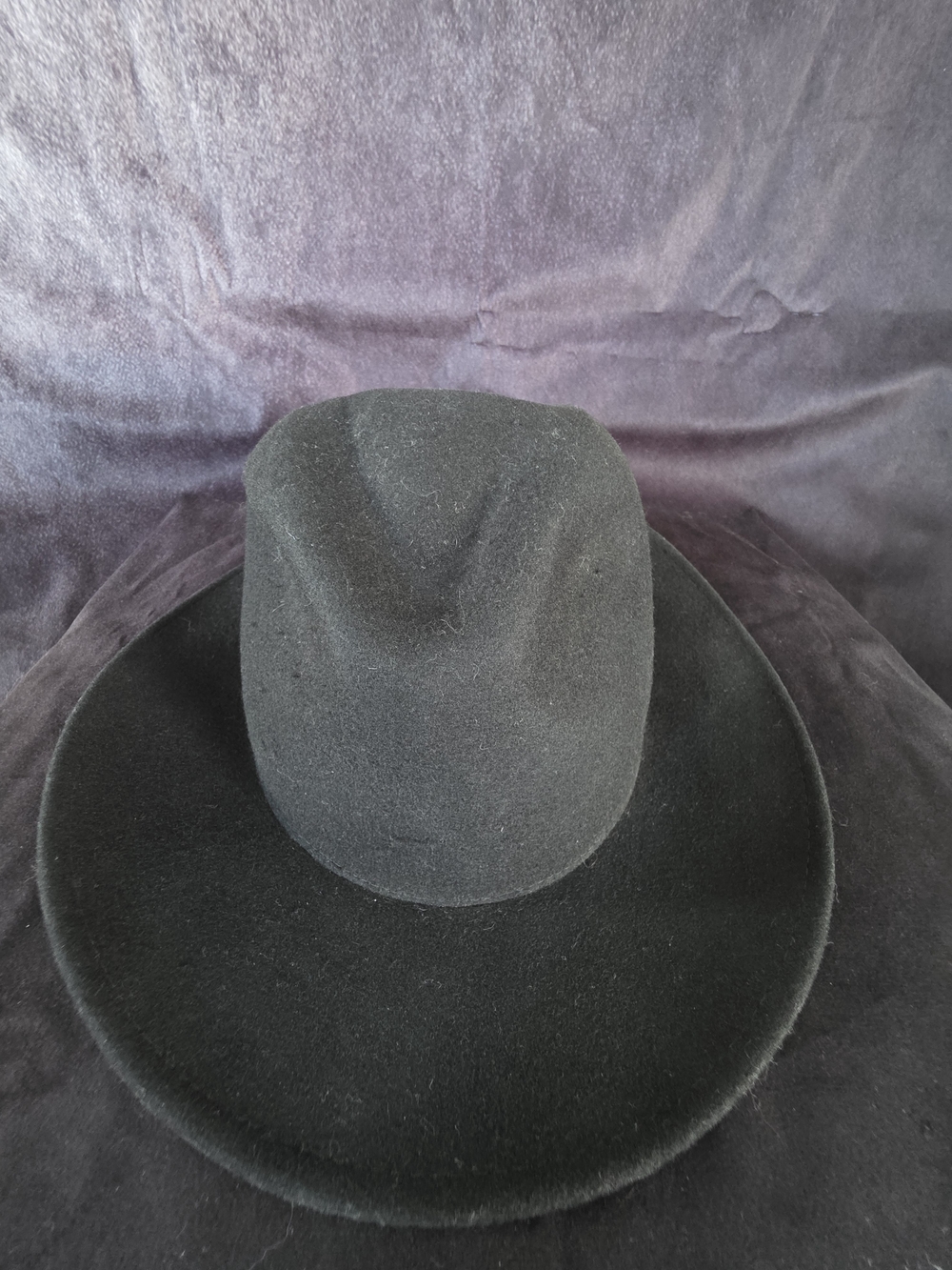 Zara Black Wide Brim Fedora Hat Size M 57cm Felt Western Rancher Minimalist